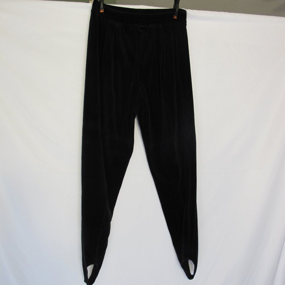 Delia McKain black velour stirrup pants  XL